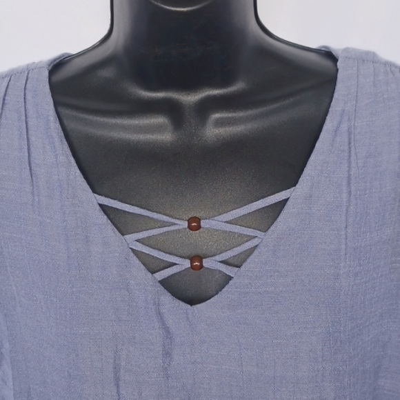 ❄️NWT Apt. 9 Cloud Blue Popover Blouse Size XSMALL - Picture 2 of 8